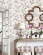 lavender floral wallpaper, purple flower wallpaper roll, beige and lavender wall sticker, self adhesive floral wallpaper, romantic bedroom wallpaper, elegant wall covering, waterproof flower wallpaper, peel and stick floral wallpaper, luxury lavender wall décor, removable flower wall sticker, modern floral wallpaper roll, calming lavender wallpaper design, bedroom & living room floral wall covering.