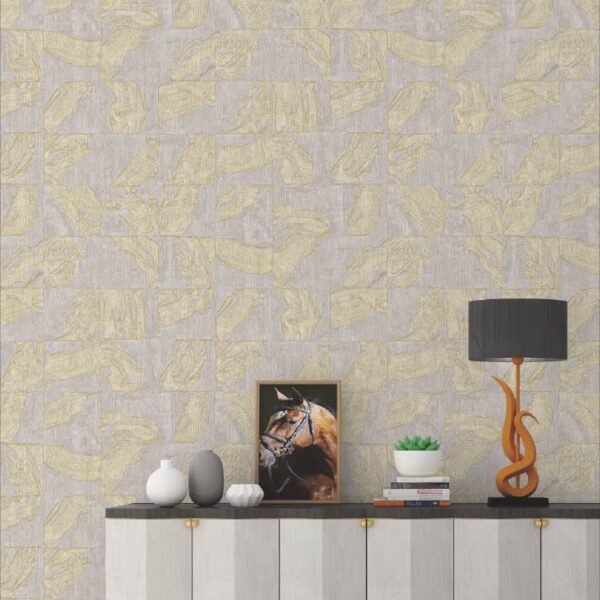 Luxury Grey & Beige Geometric Wallpaper Roll