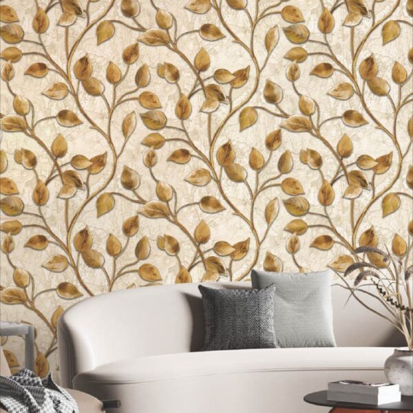 Luxury Golden Leaf Vine Wallpaper Roll