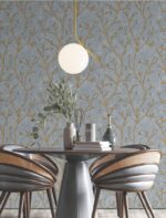 grey and gold wallpaper, modern vine wall sticker, luxury peel and stick wallpaper, self adhesive wallpaper roll, waterproof vinyl wallpaper, elegant wall covering, botanical wall décor, pvc vinyl wall sticker, easy diy wallpaper roll, premium grey wallpaper design