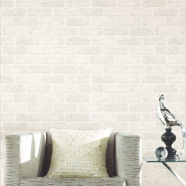 White brick wallpaper, 3D peel and stick wallpaper, modern wall covering, minimalist home décor wallpaper, waterproof vinyl wallpaper, Scandinavian style wallpaper, kitchen backsplash wallpaper, DIY home improvement, living room accent wall covering.