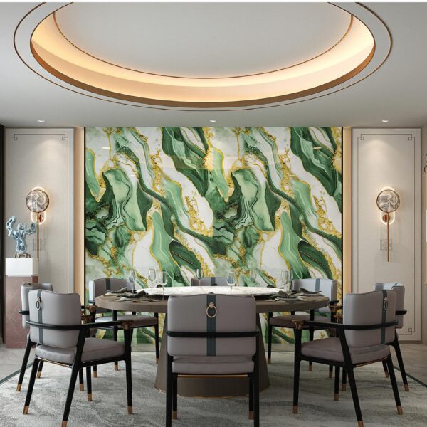 Luxury 3D Green Marble PVC Sheet