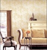 Beige and gold wallpaper Luxury damask wallpaper Royal pattern wallpaper design Classic vintage wallpaper décor Elegant living room wallpaper Traditional yet modern wall covering Premium beige wallpaper for home Golden floral wall art wallpaper Luxury bedroom wallpaper design Decorative damask wall décor