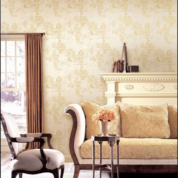 Beige and gold wallpaper Luxury damask wallpaper Royal pattern wallpaper design Classic vintage wallpaper décor Elegant living room wallpaper Traditional yet modern wall covering Premium beige wallpaper for home Golden floral wall art wallpaper Luxury bedroom wallpaper design Decorative damask wall décor